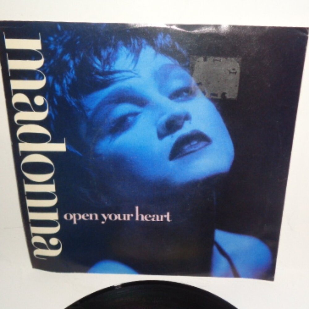 Madonna, Open Your Heart/White Heat 45 RPM Record & Picture Sleeve 1986